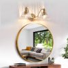 20 Inch 2-Light Vintage Bathroom Wall Sconce C Elegant Golden Metal and Glass Lampshade Vanity Light Fixture for Bathroom, Hallway, or Bedroom (Bulb Not Included)