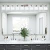 10-Light Bathroom Light Fixtures, 65.52inch Nickel Vanity Light with Milky White Glass Shade, Modern Bathroom Wall Lights Over Mirror, Farmhouse Wall Sconces Lighting for Bedroom Living Room