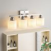3-39.jpg Brushed Nickel Bathroom Light Fixtures, 4-Light Modern Vanity Light Over Mirror, Wall Sconces with Milky White Frosted Glass Shades, E26 Socket (Bulbs Not Included)