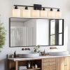 3-44.jpg 6-Light Black Vanity Lights, 38'' Modern Bathroom Vanity Lighting Fixtures for Mirror, Matte Bathroom Lighting Fixtures, Black Wall Sconces for Bedroom Living Room