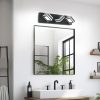 Matte Black Vanity Light Fixtures 3 Lights Up and Down LED Modern Bathroom Vanity Lights Over Mirror Acrylic Black Bath Wall Lighting