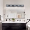 34" Modern 5-Light LED Vanity Light - Sleek Bathroom Wall Fixture, Iron & Acrylic, Dimmable & Energy-Efficient, Ideal for Mirror Lighting