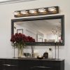 34" Modern 5-Light LED Vanity Light - Sleek Bathroom Wall Fixture, Iron & Acrylic, Dimmable & Energy-Efficient, Ideal for Mirror Lighting