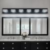 40" Modern 6-Light LED Vanity Light - Sleek Bathroom Wall Fixture, Iron & Acrylic, Dimmable & Energy-Efficient, Ideal for Mirror Lighting