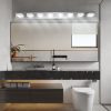 52" Modern Chrome 8-Light LED Vanity Light, Square Acrylic Lampshades Wall Mount Fixture for Bathroom, Mirror Lighting