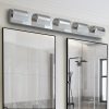 38" Modern 5-Light LED Vanity Light, Sleek Chrome Bathroom Wall Light Fixture for Mirror, Shower, and Bathroom Decor