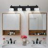 3-92.jpg Modern 4-Light Matte Black LED Vanity Light Fixture with Crystal Glass Shades, Bathroom Wall Sconce for Elegant and Contemporary Home Decor