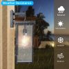 20"(H) Set of 2 Modern Outdoor Wall Lanterns with Black Metal Frame and Clear Glass, Ambient Light Sensors,Weatherproof Wall Sconces for Porch, Garage, or Entryway Lighting, E26 Bulb Compatible