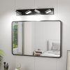 Modern Chrome LED Vanity Light, 4-Lights Wall Sconce for Bathroom and Mirror, Sleek Minimalist Design, Energy-Efficient, Easy to Install