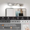 Modern Chrome LED Vanity Light, 4-Lights Wall Sconce for Bathroom and Mirror, Sleek Minimalist Design, Energy-Efficient, Easy to Install