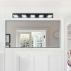 Modern Black LED Vanity Light, 5-Lights Wall Sconce for Bathroom and Mirror, Sleek Minimalist Design, Energy-Efficient, Easy to Install