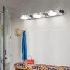 Modern Chrome LED Vanity Light, 6-Lights Wall Sconce for Bathroom and Mirror, Sleek Minimalist Design, Energy-Efficient, Easy to Install