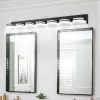 Modern Black LED Vanity Light, 7-Lights Wall Sconce for Bathroom and Mirror, Sleek Minimalist Design, Energy-Efficient, Easy to Install