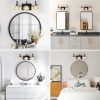 17" Retro 3-Light Bathroom Vanity Light Fixture - Black Finish with Crystal Glass Shades, Wall Mounted Lighting for Bathroom, Powder Room, and Vanity Mirror (No Bulbs)