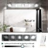 31" Modern Chrome 5-Light LED Vanity Light, Square Acrylic Lampshades Wall Mount Fixture for Bathroom, Mirror Lighting
