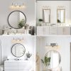 4-12.jpg 17" Nickel Finish Vintage Crystal Glass Vanity Light - Elegant 3-Light Bathroom Mirror Fixture with Clear Glass Shades (No Bulbs)