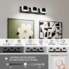 3 Lights Modern Black Vanity Light Up and Down Black LED Vanity Light Fixtures Bathroom Wall Light Over Mirror 6000K