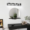 4 Lights Modern Black Vanity Light Up and Down Black Bathroom Lighting Fixtures LED Bathroom Wall Light Over Mirror 6000K