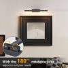 16inch Black Bathroom Light Fixtures Over Mirror Modern Dimmable LED Vanity Light for Bathroom Wall Lighting