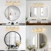 23" Modern Crystal Bathroom Vanity Light, 4-Light Golden Wall Sconce with Clear Glass Shade, Elegant Wall Mount Lighting for Bathroom, Powder Room, or Vanity Mirror (No Bulbs)