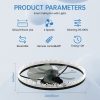 Luxury Crystal Ceiling Fan with Lights C 24'' Flush Mount LED Chandelier Fan with 5 Invisible Blades, Remote & Timer, Bright Dimmable Lighting for Bedroom, Living Room, Dining Room