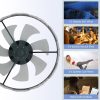 24" Decorative LED Ceiling Fan Light C Modern Flush Mount with Acrylic Ring, Hidden Blades, Remote Control, and Dimmable Light for Stylish Homes (Black)