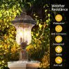4-173.jpg 21"(H) Vintage Outdoor Lamp Post Light, Waterproof Garden Patio Lantern with Clear Glass Shade, Classic Bronze Finish, Ideal for Yard, Porch, Walkway, and Driveway Lighting (One Piece & No Bulb)