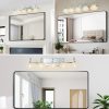 29" Nickel Finish Vintage Crystal Vanity Light - Elegant 5-Light Bathroom Mirror Fixture with Clear Glass Shades (No Bulbs)
