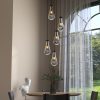 5 Light Cluster Pendant Lights, Black High Ceiling Chandeliers Adjustable, Living Room Pendant Light, Foyer Chandeliers, Stairwell Pendant Lighting, Bedroom Chandelier,E12 not including bulb