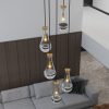 4-185.jpg 5 Light Cluster Pendant Light, Brass High Ceiling Chandeliers Adjustable, Living Room Pendant Light, Foyer Chandeliers, Stairwell Pendant Lights,E12 not Including Bulb