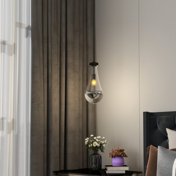 Raindrop Pendant Lights, Modern Black Pendant Lights for Kitchen Island, Dining Room Light Fixture Raindrop Chandelier, Chandelier for Living Room Hallway,Not including The Bulb