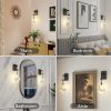Wall Sconces, Black Wall Sconces Modern Bathroom Lights, Sconces Wall Lighting with Clear Glass, Wall Mounted Light Wall Lamp for Living Room Hallway Reception Desk