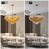 37" Extra Large Chandelier, 14-Light Gold Modern Round Chandelier for Living Room, Tiered Smoke Blown Glass Brass Chandeliers, Hanging Light Fixture for Bedroom, Dining Room, Foyer, Entryway