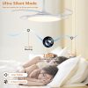 Retractable Ceiling Fans with Lights,42 inch Ceiling Fan with Light and Remote Control,Flush Mount,DC Reversible,3CCT,Low Noise,White Ceiling Fan for Bedroom,Living Room,Kitchen,Indoor Use