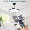 42 Inch Retractable Ceiling Fan,Low Profile Ceiling Fan with Light and Remote,Modern White Fan with Retractable Blades for Dinning Room Living Room Bedroom,Dimmable,Timer Setting