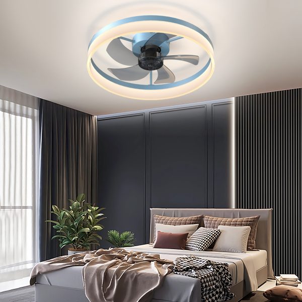 4-225.jpg Ceiling Fans with Lights Dimmable LED Embedded installation of thin modern ceiling fans(Blue)
