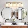 4-43.jpg Gold Bathroom Light Fixtures, 5-Light Modern Vanity Light Over Mirror, Wall Sconces with Milky White Frosted Glass Shades, E26 Socket (Bulbs Not Included)
