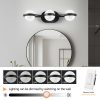Bathroom Vanity Light, LED 3 Bulb Crystal Sand Acrylic Shades, Wall Mounted Decorative Lighting Fixture, Suitable for Bathroom Vanity Mirror (Black)