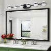 43" Black Minimalist LED Bathroom Vanity Light with Crystal Sand Acrylic Shades,6-Light Wall Mounted Decorative Lighting Fixture, Suitable for Bathroom Vanity Mirror