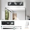 Matte Black Vanity Light Fixtures 3 Lights Up and Down LED Modern Bathroom Vanity Lights Over Mirror Acrylic Black Bath Wall Lighting