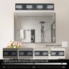 26" Modern Black 4-Light LED Vanity Light, Square Acrylic Lampshades Wall Mount Fixture for Bathroom, Mirror Lighting