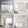 26" Modern Chrome 4-Light LED Vanity Light, Square Acrylic Lampshades Wall Mount Fixture for Bathroom, Mirror Lighting