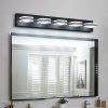 34" Modern 5-Light LED Vanity Light - Sleek Bathroom Wall Fixture, Iron & Acrylic, Dimmable & Energy-Efficient, Ideal for Mirror Lighting