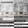 45" Modern Black 7-Light LED Vanity Light, Square Acrylic Lampshades Wall Mount Fixture for Bathroom, Mirror Lighting