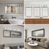 52" Modern Chrome 8-Light LED Vanity Light, Square Acrylic Lampshades Wall Mount Fixture for Bathroom, Mirror Lighting