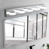 37" Modern 5-Light LED Vanity Light Fixture - Chrome Finish with Acrylic Light Shades - Energy-Efficient Bathroom Wall Sconce - Dimmable for Mirror, Shower, and Bathroom Decor