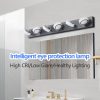 45" Modern 6-Light LED Vanity Light, Sleek Black Bathroom Wall Light Fixture for Mirror, Shower, and Bathroom Decor