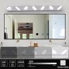 52" Modern 7-Light LED Vanity Light Fixture - Chrome Finish with Acrylic Light Shades - Energy-Efficient Bathroom Wall Sconce - Dimmable for Mirror, Shower, and Bathroom Decor