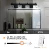 4-92.jpg Modern 4-Light Matte Black LED Vanity Light Fixture with Crystal Glass Shades, Bathroom Wall Sconce for Elegant and Contemporary Home Decor