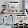 4-94.jpg Modern 6-Light Matte Black LED Vanity Light Fixture with Crystal Glass Shades, Bathroom Wall Sconce for Elegant and Contemporary Home Decor